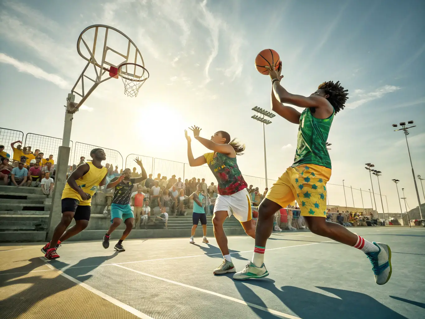 A vibrant image of a group of people participating in a community sports event, with the SHOW COOL LA TEAM logo subtly visible in the background. The scene captures the energy and excitement of the event.