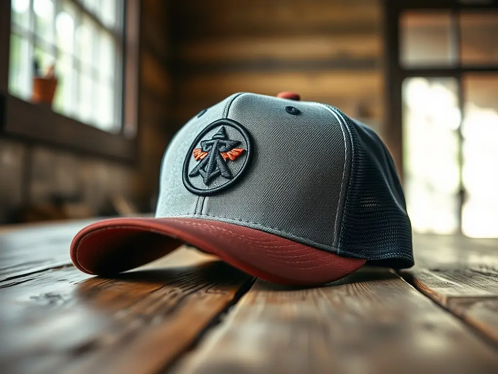 A close-up shot of a SHOW COOL LA TEAM branded cap, emphasizing the logo and design details, placed on a table at one of the organization's events.
